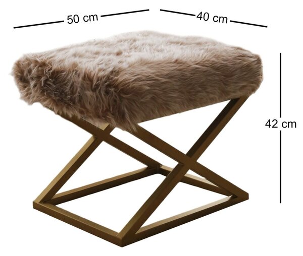 Atelier Del Sofa Puff barna-arany Capraz Pelush - arany, barna