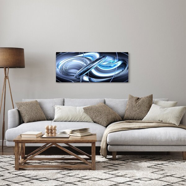 Kék absztrakció képe (120x50 cm)
