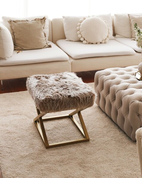 Atelier Del Sofa Puff barna-arany Capraz Pelush - arany, barna