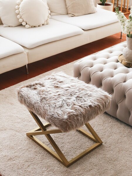 Atelier Del Sofa Puff barna-arany Capraz Pelush - arany, barna