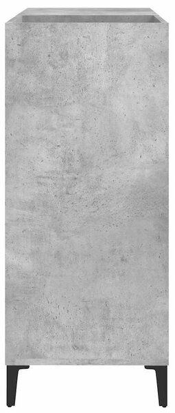 Betonszürke szerelt fa hanglemezszekrény 84,5 x 38 x 89 cm