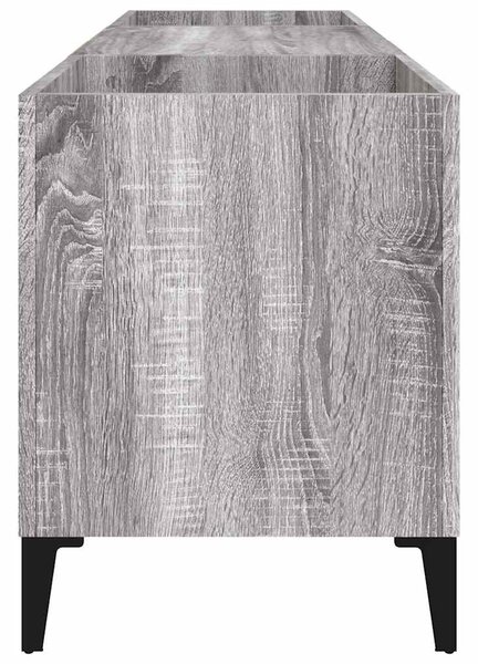 Szürke sonoma színű szerelt fa hanglemezszekrény 121x38x48 cm