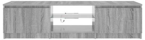 Szürke sonoma színű TV-szekrény LED-ekkel 140 x 40 x 36 cm