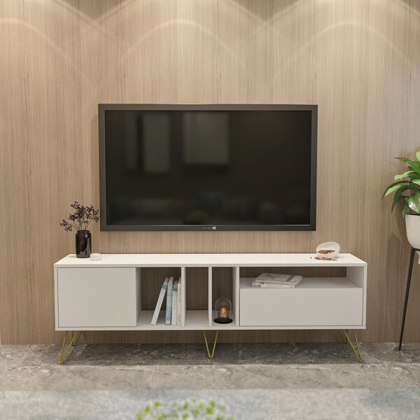 Hanah Home TV-állvány White Gold Mistico (180) - Fehér, Arany