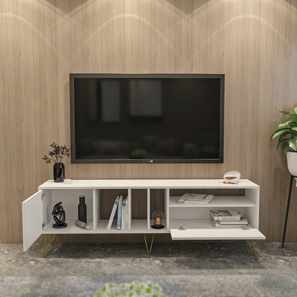 Hanah Home TV-állvány White Gold Mistico (180) - Fehér, Arany