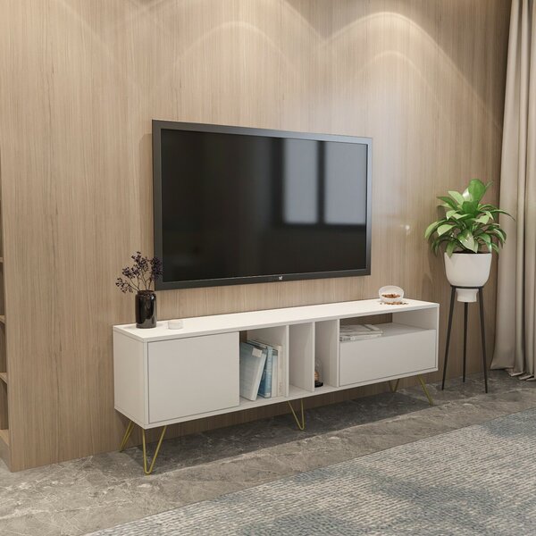 Hanah Home TV-állvány White Gold Mistico (180) - Fehér, Arany