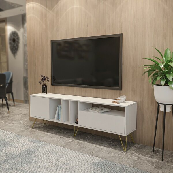 Hanah Home TV-állvány White Gold Mistico (180) - Fehér, Arany