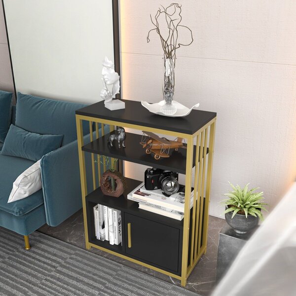 Hanah Home Letos könyvespolc antracit, arany - Antracit, arany