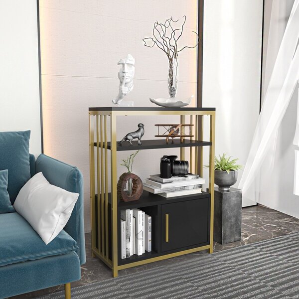 Hanah Home Letos könyvespolc antracit, arany - Antracit, arany