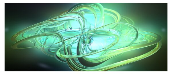 Zöld absztrakció kép (120x50 cm)