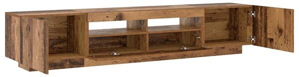 Antik fa színű szerelt fa TV-szekrény LED-ekkel 200x35x40 cm