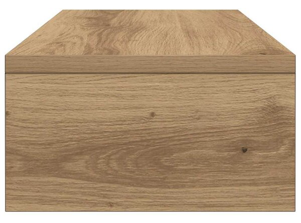 Kézműves tölgy színű szerelt fa monitorállvány 42x24x13 cm