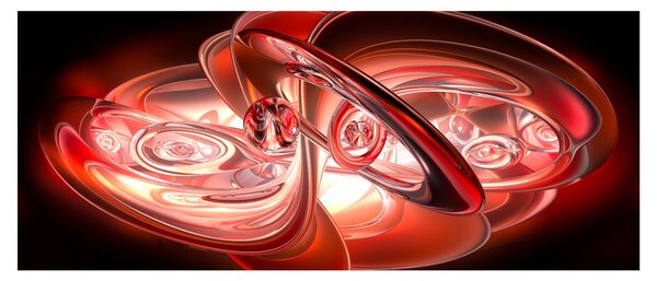 Kép - piros formák (120x50 cm)