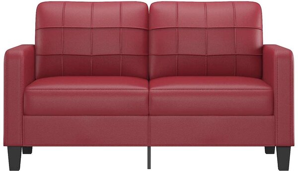 2 személyes bordó színű műbőr kanapé 140 cm