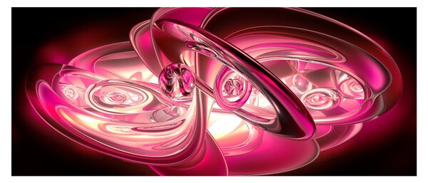 Rózsaszín fraktálos kép (120x50 cm)