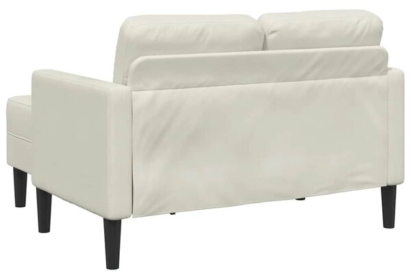 Krémszínű bársony 2 üléses kanapé L-alakú kanapéval 125 cm