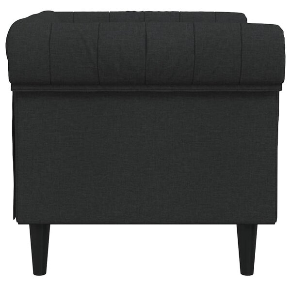 Fekete szövet Chesterfield kanapé