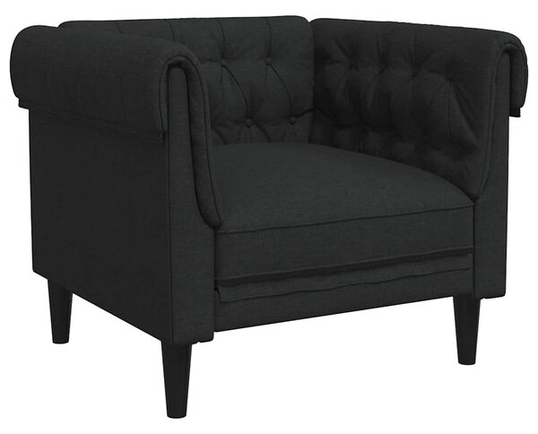 Fekete szövet Chesterfield kanapé