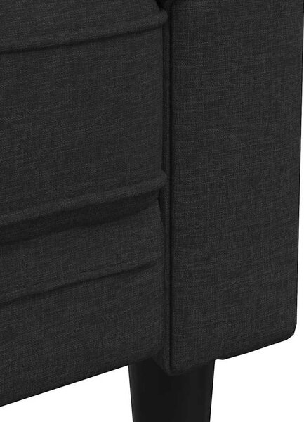 Fekete szövet Chesterfield kanapé