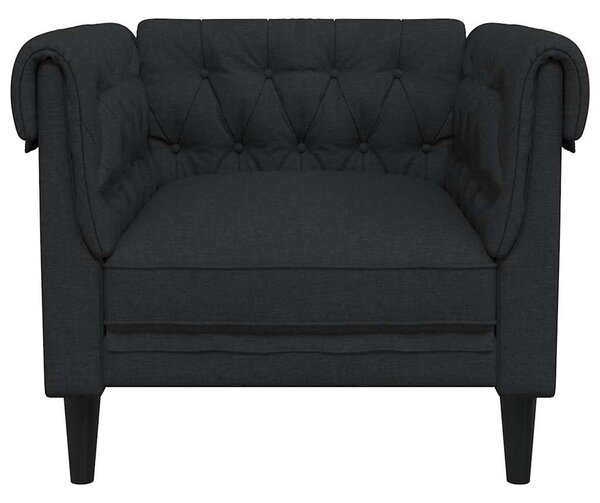 Fekete szövet Chesterfield kanapé