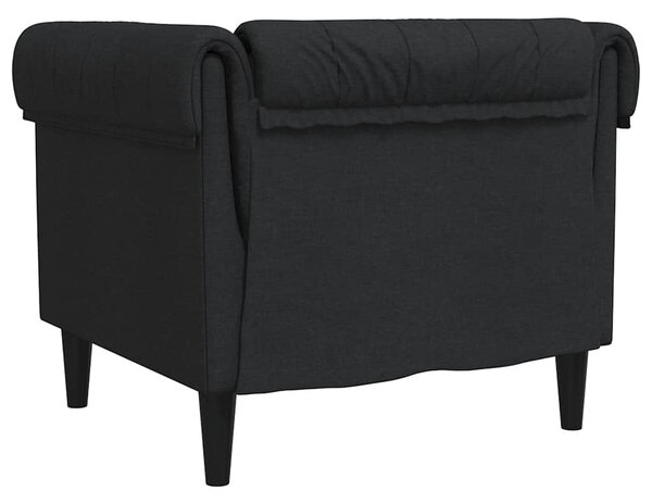 Fekete szövet Chesterfield kanapé