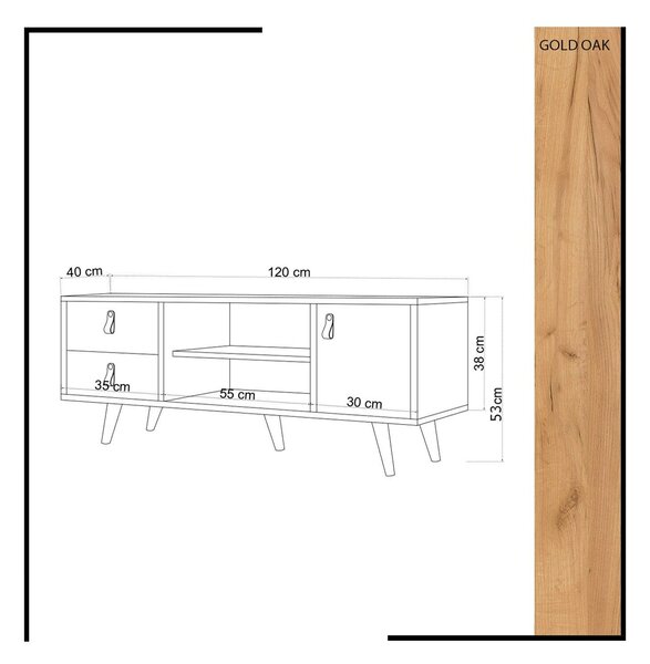 Hanah Home TV Unit Oak White Lara