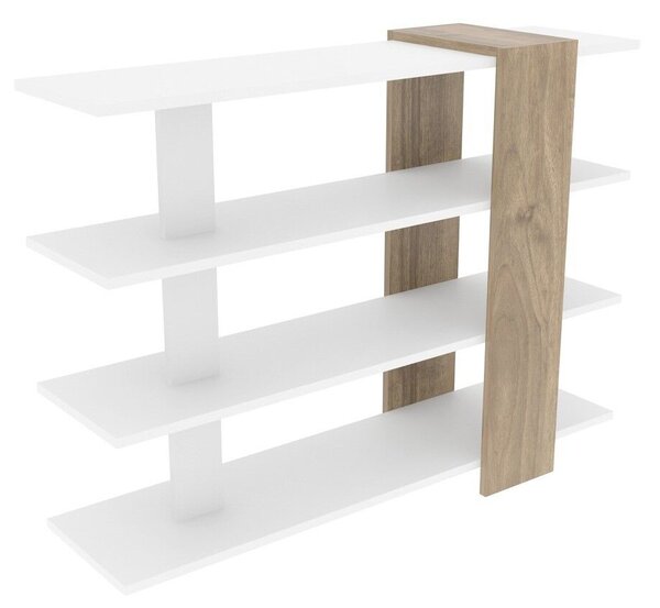 Hanah Home Könyvespolc WhiteWalnut Nur - Fehér, Dió