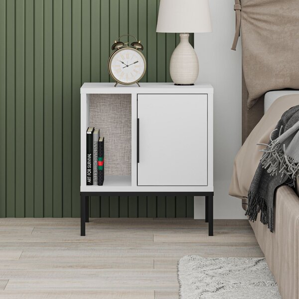 Hanah Home Nightstand White Glynn - White
