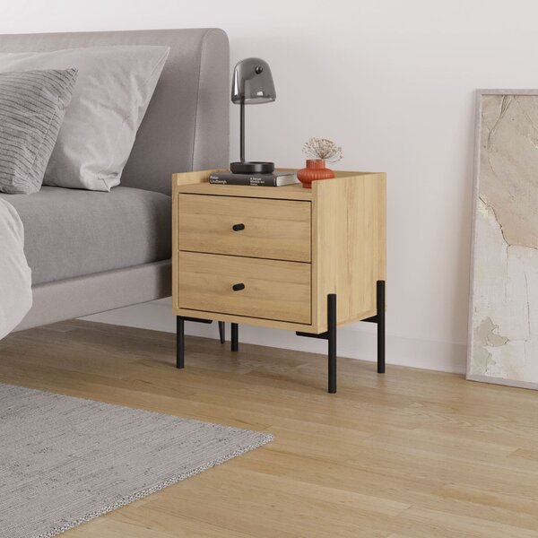 Hanah Home Nightstand Sapphire Oak Malta - Sapphire Oak