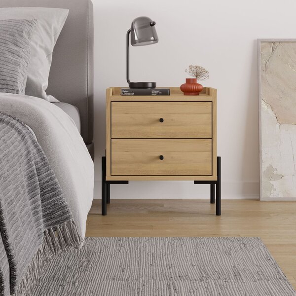 Hanah Home Nightstand Sapphire Oak Malta - Sapphire Oak