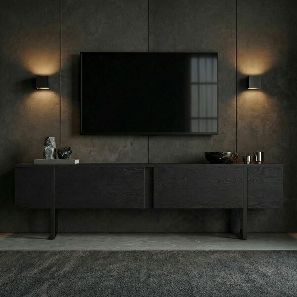 Hanah Home TV állvány Fa Fekete Fekete Onera - Fa Fekete, Fekete