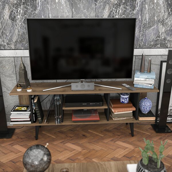 Hanah Home TV-állvány dió és fekete színben Akya - dió, fekete