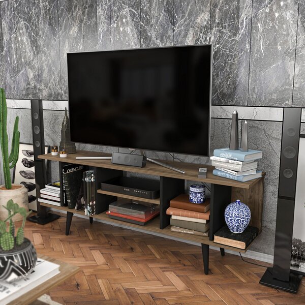 Hanah Home TV-állvány dió és fekete színben Akya - dió, fekete