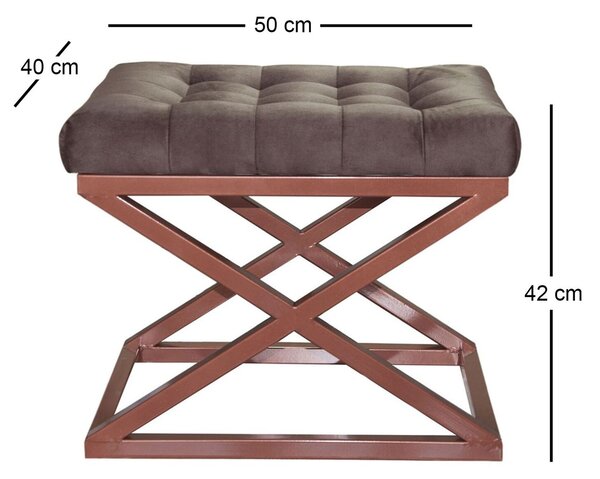 Atelier Del Sofa Puff Copper Brown Capraz - Réz, Barna