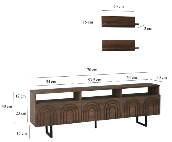 Hanah Home TV Unit Walnut Helen - Walnut