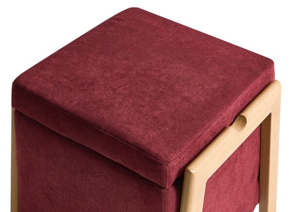 Tárolós puff EDLAND 45 cm Burgundi