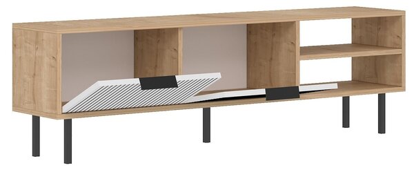 Hanah Home TV Stand Sapphire Oak White Venus - Sapphire Oak, White