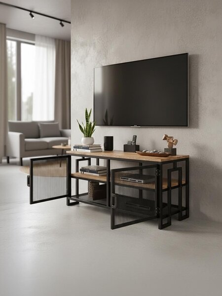 Hanah Home TV állvány Atlantic Pine, Black Zent