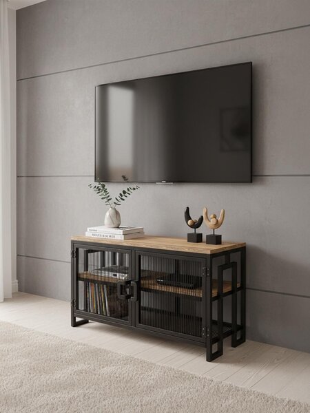 Hanah Home TV állvány Atlantic Pine, Black Zent