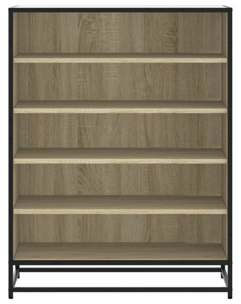 Sonoma tölgy színű szerelt fa és fém cipőszekrény 75x38x97,5 cm