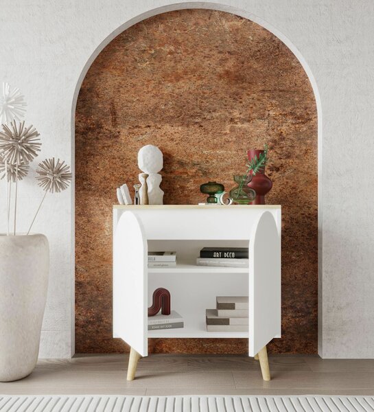 Hanah Home Console Sapphire Oak White Venezia 75 - Sapphire Oak, White