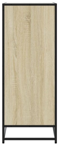 Sonoma tölgy színű szerelt fa és fém cipőszekrény 75x38x97,5 cm