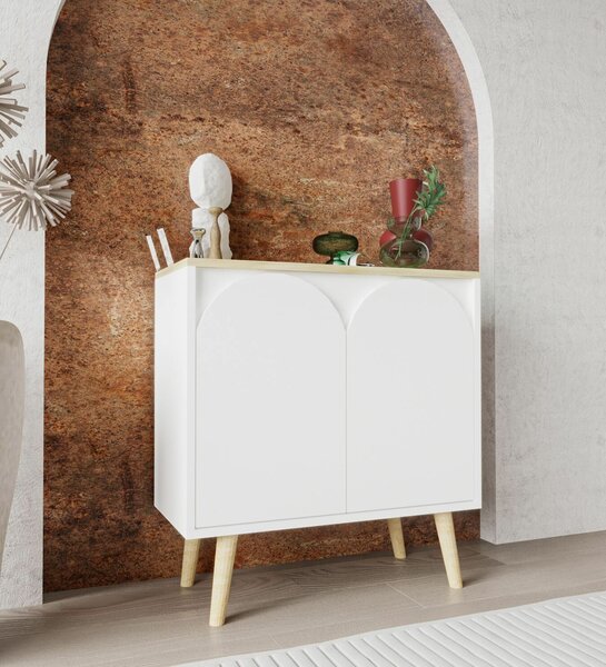 Hanah Home Console Sapphire Oak White Venezia 75 - Sapphire Oak, White