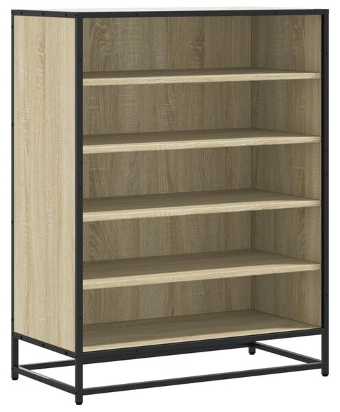 Sonoma tölgy színű szerelt fa és fém cipőszekrény 75x38x97,5 cm