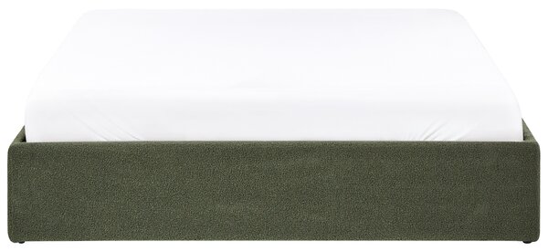 Ágyneműtartós ágy fejtámla nélkül DINAN Buklé Sötétzöld 160 x 200 cm