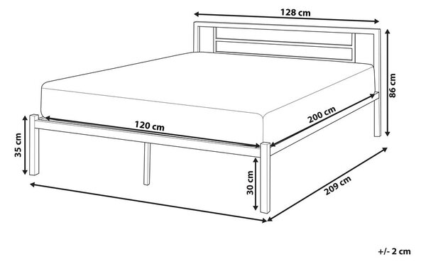 Ágy Fém CUSSET 120 x 200 cm Fekete