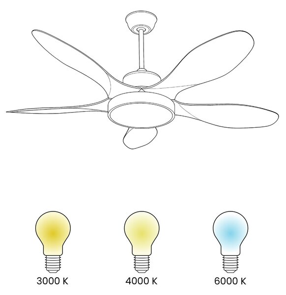 Mennyezeti ventilátor világítással BARBET Távirányítóval LED Világosbarna