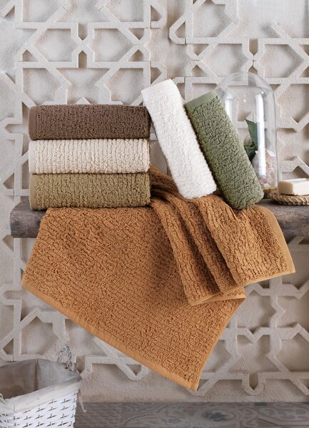L'essential Maison Kéztörlő Készlet (6 Darabos) Barna Krém Fehér Khaki Verona Zöld