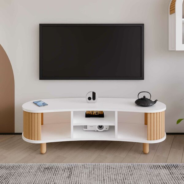 Hanah Home TV Stand White Natural Tokyo
