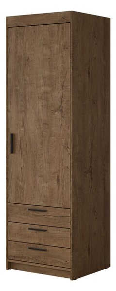 Könyvespolc Novduni 110, Ajtókkal, Zárt, Fiókokkal, Laminált forgácslap, 191x60x53cm, Lefkas tölgy